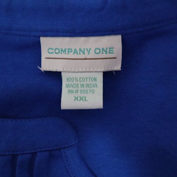 Women's Blue Top Pull Over XXL Long Sleeve Pin Tuck Front Casual Company One - Picture 3 of 11